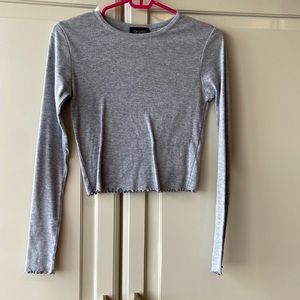 TOPSHOP • Long Sleeve Grey Shirt